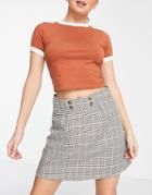Lola May Checked Mini Skirt - Part Of A Set-neutral