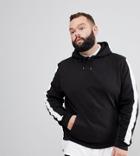 Brave Soul Plus Wide Stripe Sleeve Hoodie - Black