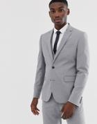 Asos Design Skinny Suit Jacket In Mid Gray-grey