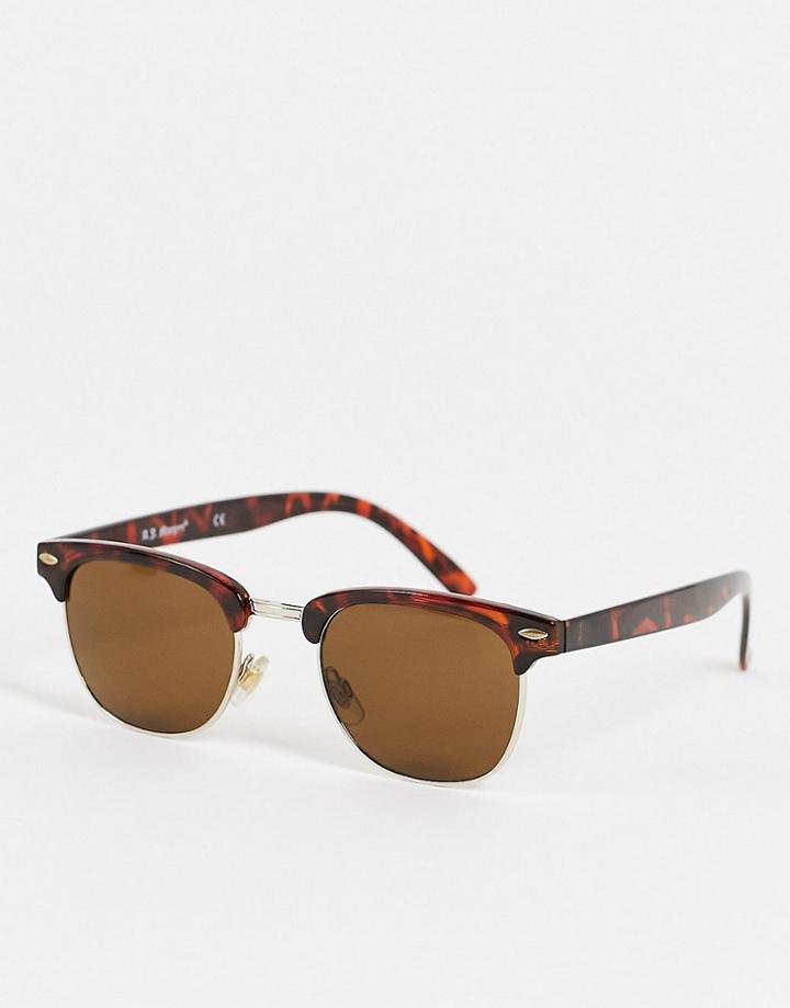 Aj Morgan Soho Retro Sunglasses In Tort-brown