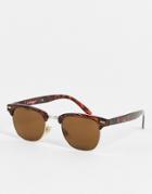 Aj Morgan Soho Retro Sunglasses In Tort-brown
