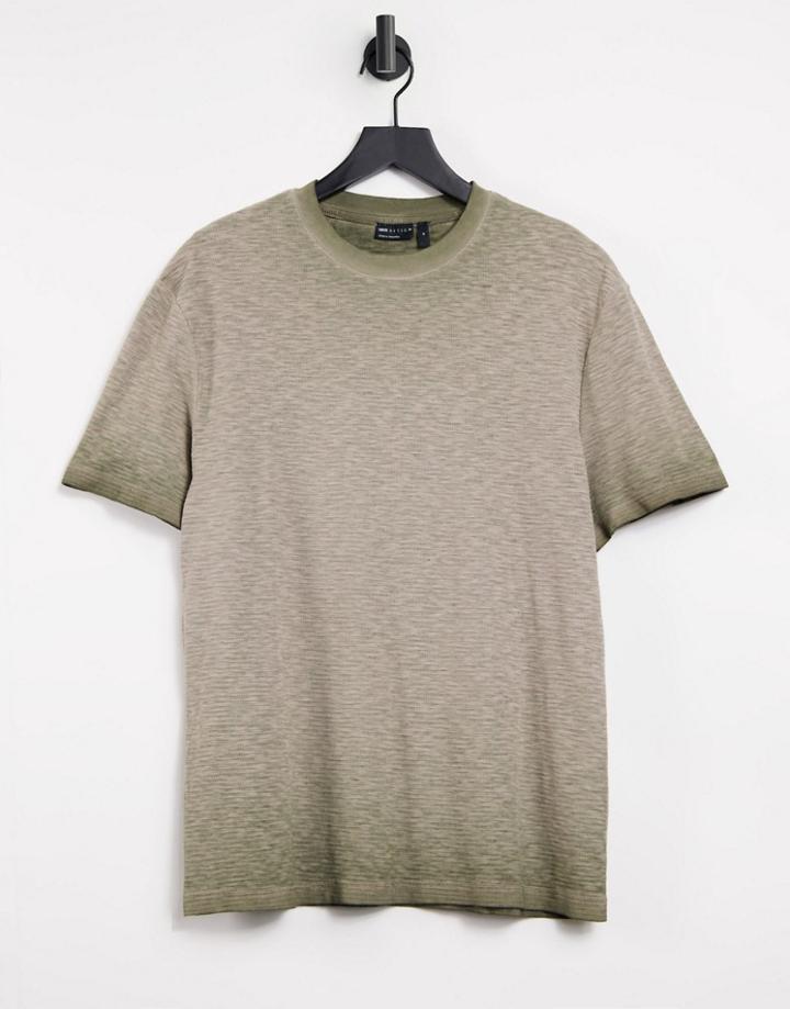 Asos Design T-shirt In Beige Heavyweight Pigment Wash-neutral