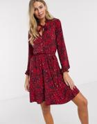 Oasis Shirt Dress In Heart Print-red