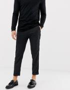 Pull & Bear Slim Tailored Pants In Gray Houndstooth - Gray