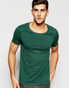 Asos Muscle T-shirt With Scoop Neck And Stretch - Jungle Green