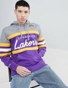 Mitchell & Ness Nba Lakers Panel Hoodie In Purple - Purple