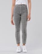 Hollister Straight Leg Plaid Pants In Cream Plaid-white