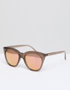Le Specs Half Moon Magic Cat Eye Sunglasses In Mocha - Pink
