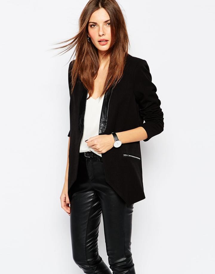 Vila Tuxedo Blazer - Black