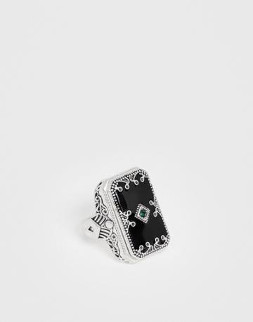 Uncommon Souls Statement Ring In Black - Black