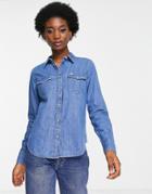 Lee Jeans Regular Fit Long Sleeve Western Denim Shirt In Summer Blue-blues