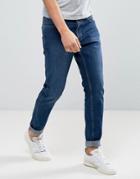 Dr Denim Clark Slim Jeans In Organic Cotton Mid Blue - Blue