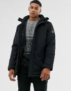 Only & Sons Padded Parka With Wire Frame Hood-black
