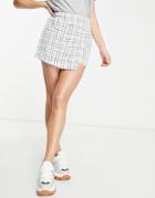 Abercrombie & Fitch Mini Skort In Cream Check-white