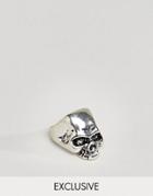 Designb London Skull Ring In Sliver Exclusive To Asos - Silver