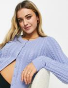 Hollister Slim Crop Cardigan In Blue