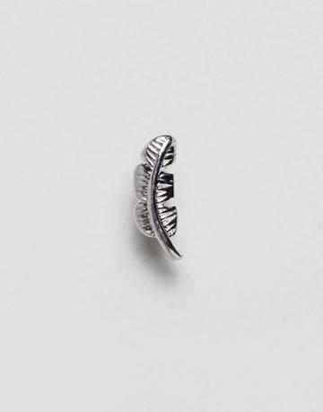 Orelia Leaf Piercing Earring - Silver