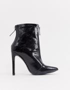 Boohoo Patent Pointed Boot - Black