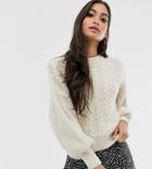 Asos Design Petite Cable Sweater - Cream