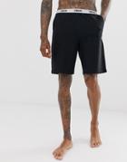 Asos Design Lounge Shorts In Black With Branded Waistband - Black