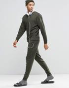 Asos Loungewear Skinny Joggers In Khaki - Green