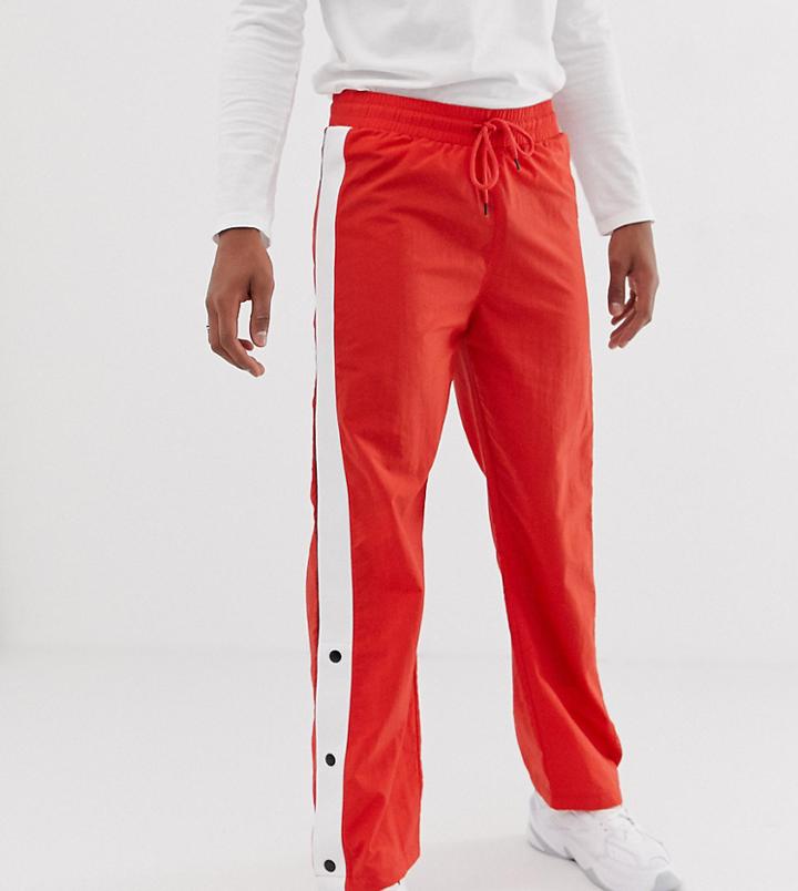 Collusion Nylon Jogger With Poppers In Red - Red