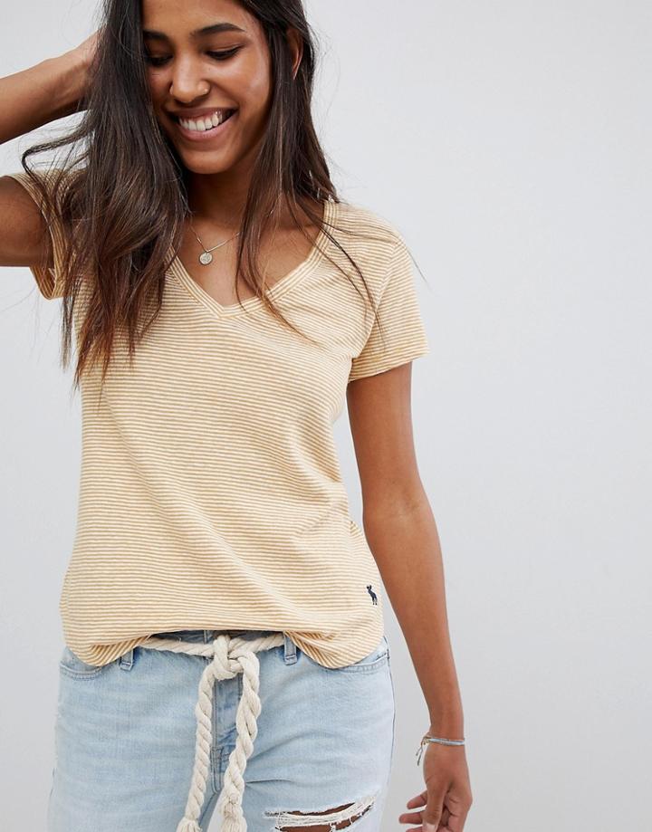Abercrombie & Fitch V-neck T-shirt In Stripe - Multi