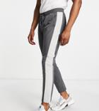 South Beach Panelled Slim Fit Sweatpants In Gray