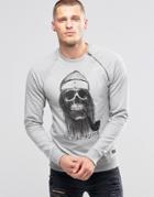 Blend Dead Skipper Slim Sweatshirt - Gray