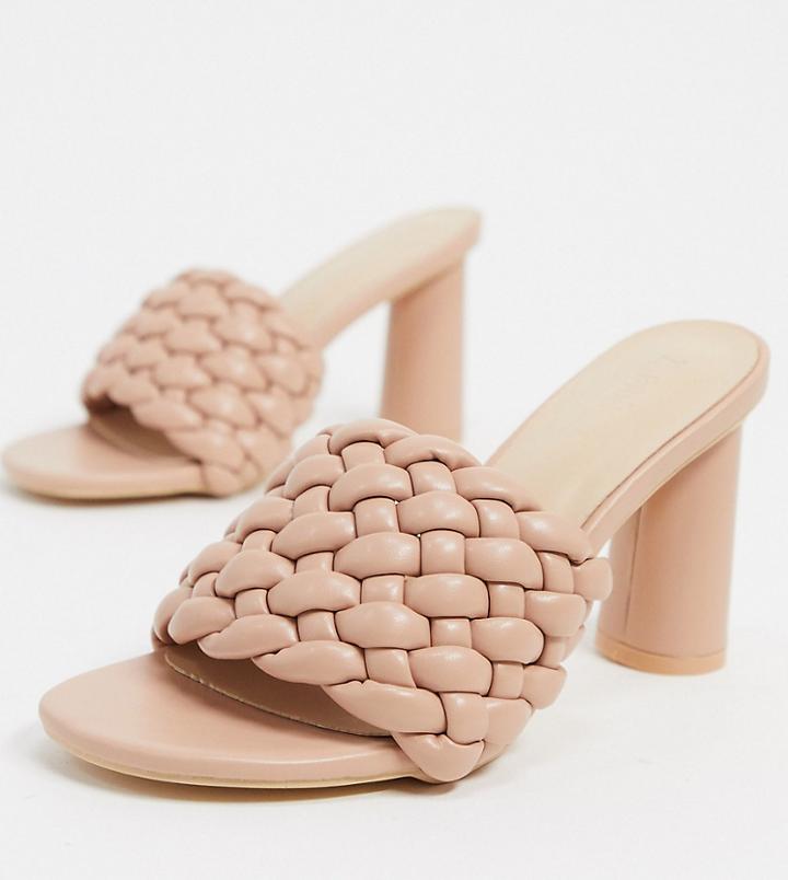 Z Code Z Exclusive Shani Vegan Woven Heeled Mules In Beige-neutral