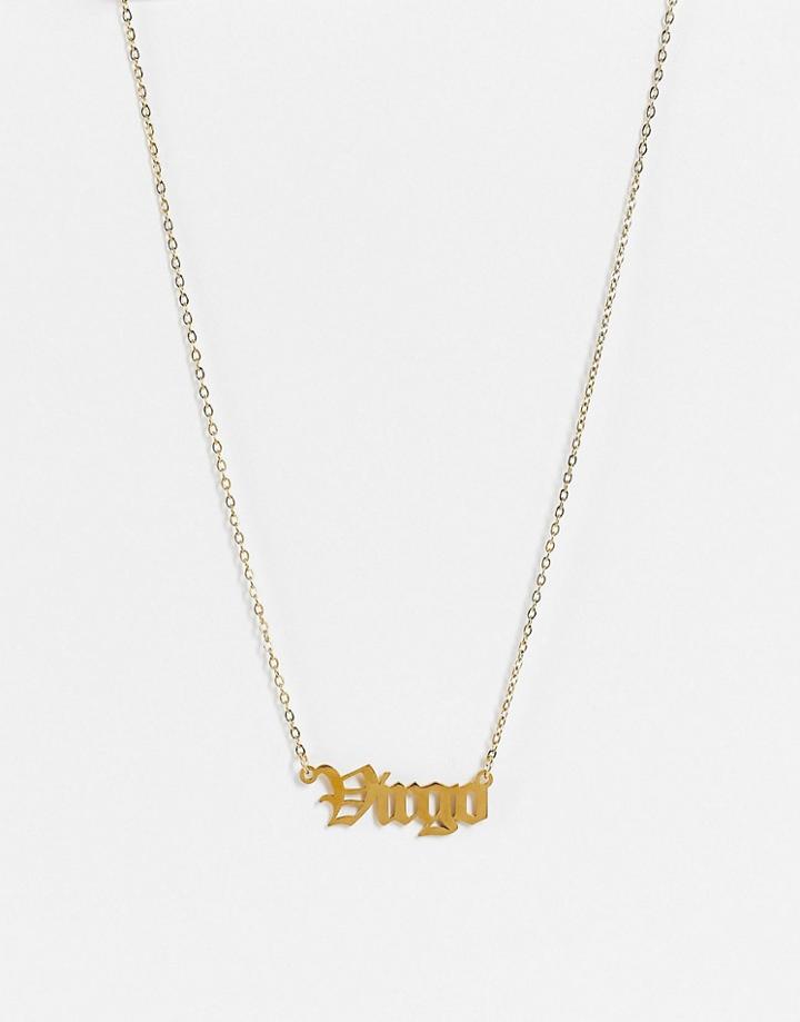 Designb London Virgo Star Sign Necklace In Gold