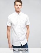 Ted Baker Tall Short Sleeve Smart Shirt In Texture - White