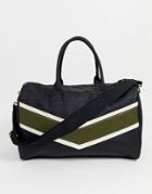 Asos Design Faux Leather Carryall In Black With Chevron
