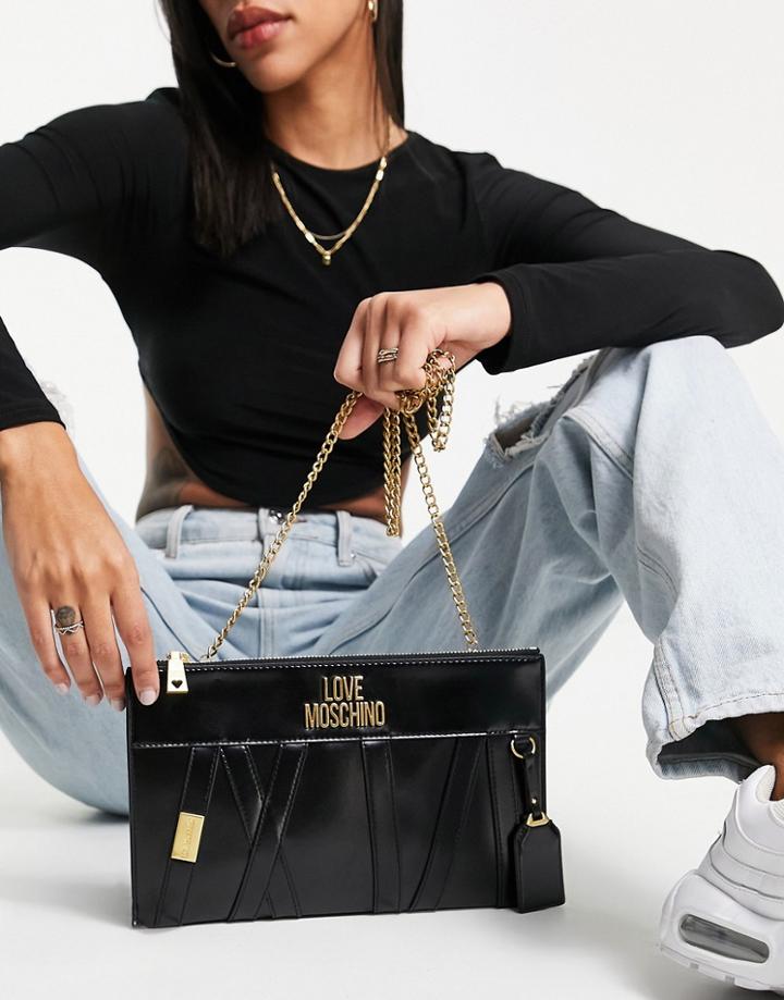 Love Moschino Chain Strap Crossbody Bag In Black