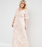 Asos Curve Wedding Maxi Dress In Soft Rose Print - Pink