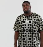 Asos Design Plus Oversized T-shirt With All Over Gold Embellishment - Black