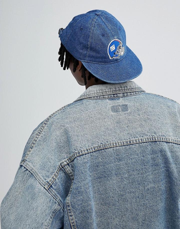 New Era 9fifty Snapback Cap Ny Giants In Denim - Navy