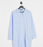 I Saw It First Plus Shirt Dress In Blue-blues