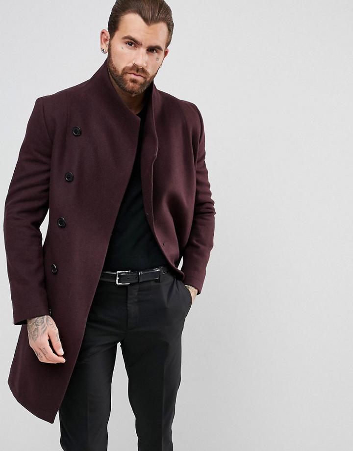 Religion Coat With Asymetric Buttons - Red