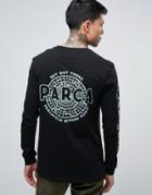 Parca Long Sleeve T-shirt With Back Print - Black