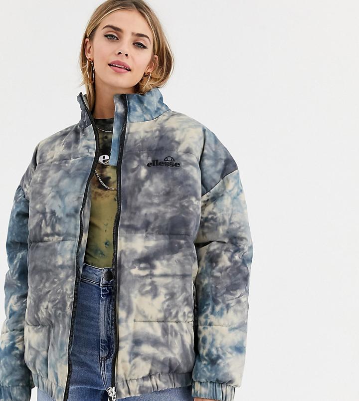 Ellesse Padded Jacket In Washed Tie Dye