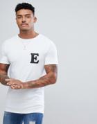 Asos Muscle T-shirt With E Print - White