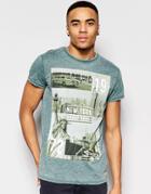 Brave Soul Palm Springs Burn Out T-shirt - Green