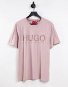 Hugo Dolive213 Large Logo T-shirt In Light Pink