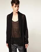 Asos Black Ribbed Belted Cardigan - Black