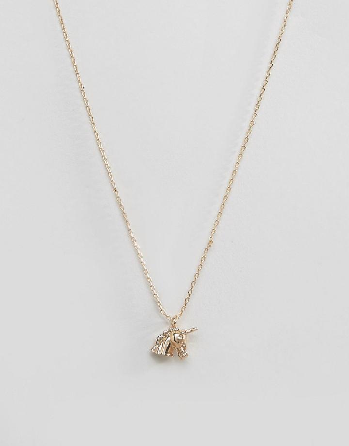 Nylon Unicorn Necklace - Gold