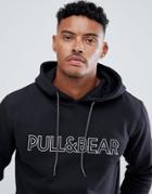 Pull & Bear Hoodie In Black With Logo - Black