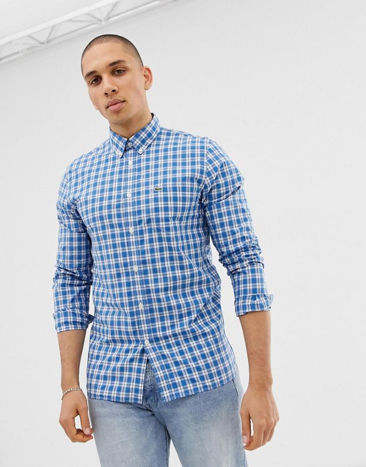 Lacoste Checked Logo Shirt-blue