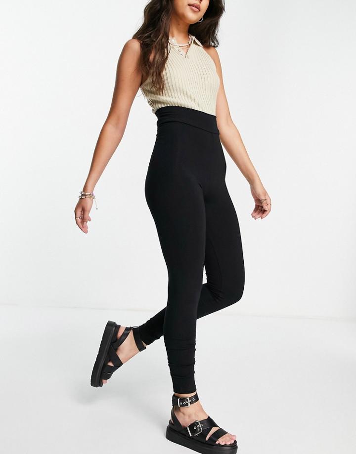 Topshop High Waisted Legging In Black