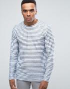 Jack & Jones Long Sleeve T-shirt In Stripe - White